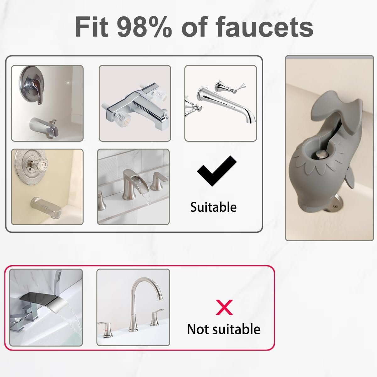 Bath Spout Cover, Faucet Cover Baby Protector Bath Tub Faucet Cover Protector for Kids, Silicone Bathtub Spout Cover for Baby Kids Toddlers Safety Protection Accessories