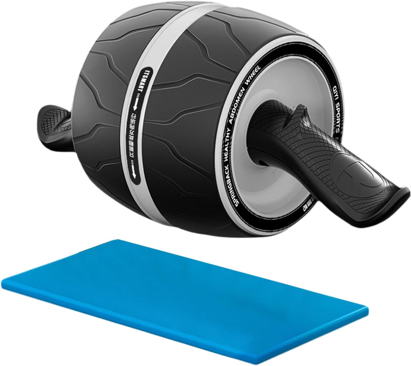 Abdominal Muscle Wheel, Workout Ab Wheel Double Wheel Trainer, 5.12x6.69x15.75 inches Compact Non-Slip Core Strength Tool, Ergonomic Home Gym Fitness Gear for Athletes Use