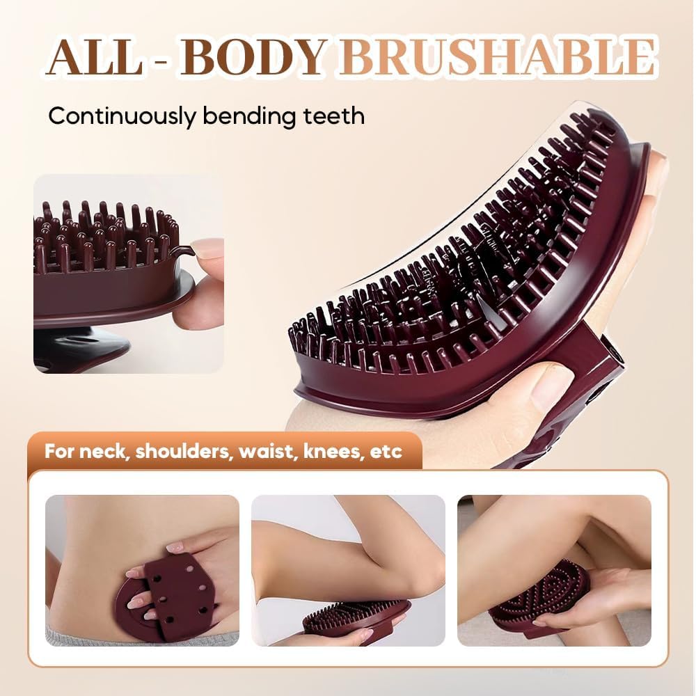 2PCS Meridian Massage Brush, Handheld Bath & Body Brushes Massage Comb Essential Oil Brush Body Scrubber Bath Body Brushes for Body and Leg Relaxation