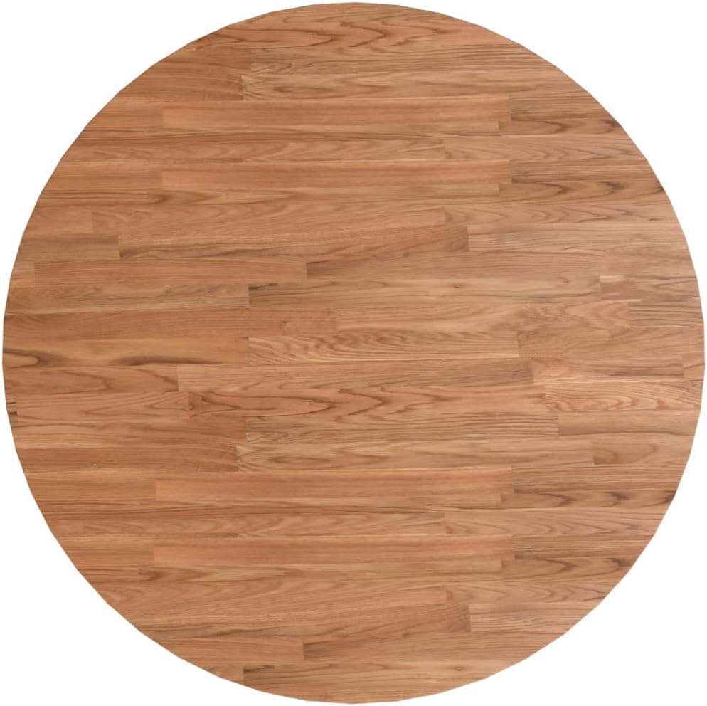 Round Replacement Dining Table Top, 70 cm Diameter x 1,5 cm, Solid Oak Wood, Light Brown, Perfect for Cafe, Ristorante, Bar, Coffee Table, Commercial Use