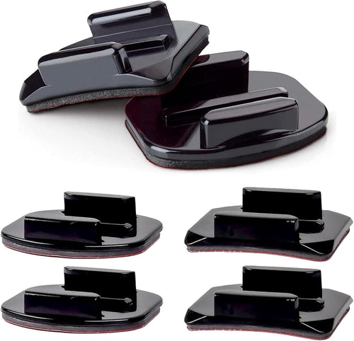 8 Sets with 4 Adhesive Mounts & 4 Adhesive Pads Helmet Mount, Go Pro Fixed Base for Go Pro 3 3+ 4 5 6 7 8 9 10 11 12 Action Cameras Connect with Car Kayak Surfboards - Flat