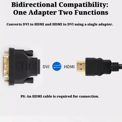 DTECH DVI Male to HDMI Female Adapter Bi-Directional DVI-D Port Converter