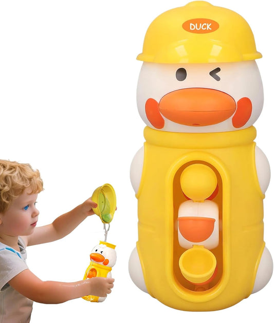 Bath Toys Kids, Duck Shaped Water Play, Rotatable Waterwheel Game, Sensory Shower Fun, 6.46x3.54 Inches, Interactive Activity for Ages 2-4, Boys, Girls, Birthday