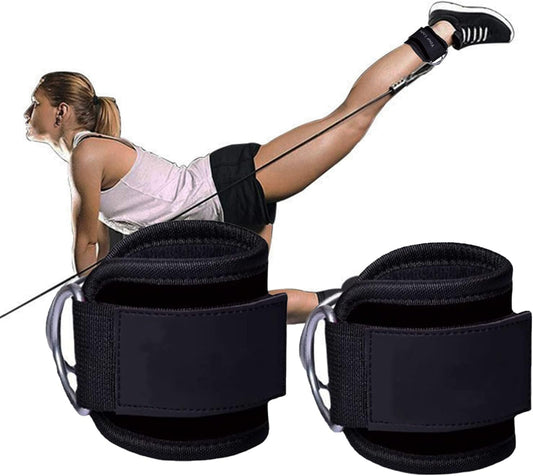 Ankle Straps for Cable Machine Kickbacks in Home & Gym(Pair),Neoprene Padded for Glute kickbacks & Lower Body Exercises, Ankle Cuffs for Men & Women Gym Accessories