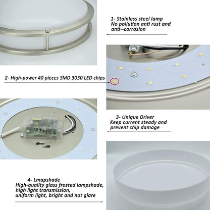 Depuley 30W Modern LED Ceiling Light with Remote, 35.5 cm Dimmable Surface Mount Ceiling Lamp Fixture for Bedroom Kitchen Dining Room Lighting, Timing, 3000K-6000K 3 Lights Color Changeable