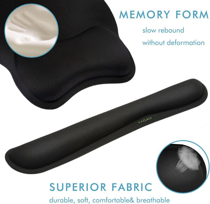 VAGAU Premium Keyboard Wrist Rest and Mouse Pad Wrist Support, Ergonomic Memory Foam Set for Office, Laptop, Mac, Computer and Gaming, Comfortable Typing &Wrist Pain Relief