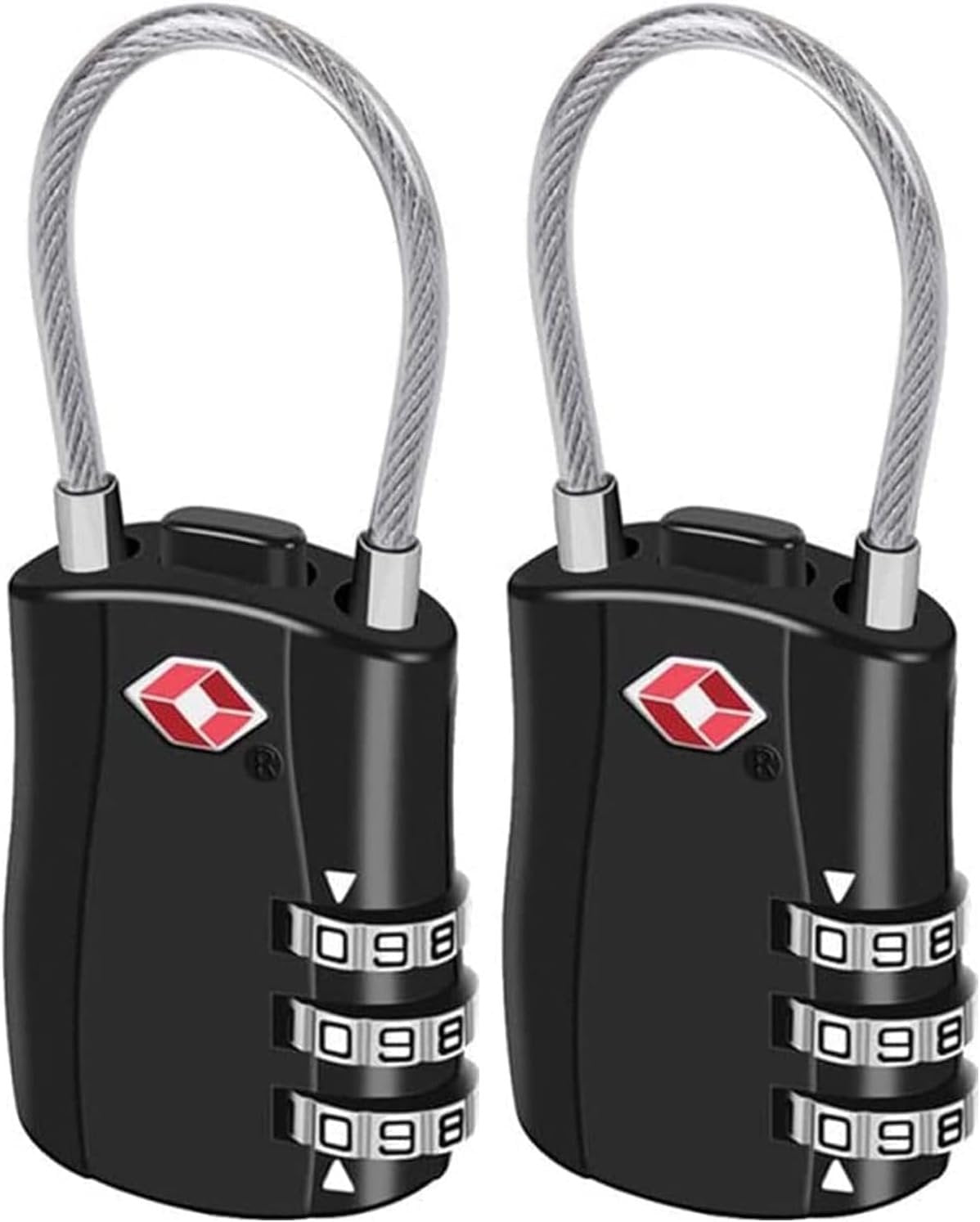 TSA Approved Luggage Combination Locks,T Tersely 2 Pack Travel Suitcase Lock with Zinc Alloy Body Resettable Password Code Padlock for Toolbox, Bag, Backpack, Suit Case, Lockers, Gym, Bike
