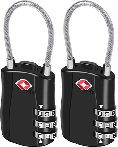 TSA Approved Luggage Combination Locks,T Tersely 2 Pack Travel Suitcase Lock with Zinc Alloy Body Resettable Password Code Padlock for Toolbox, Bag, Backpack, Suit Case, Lockers, Gym, Bike