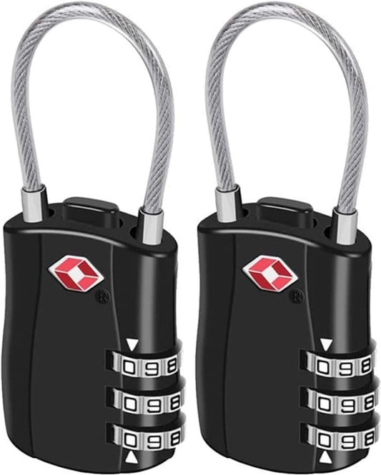 TSA Approved Luggage Combination Locks,T Tersely 2 Pack Travel Suitcase Lock with Zinc Alloy Body Resettable Password Code Padlock for Toolbox, Bag, Backpack, Suit Case, Lockers, Gym, Bike