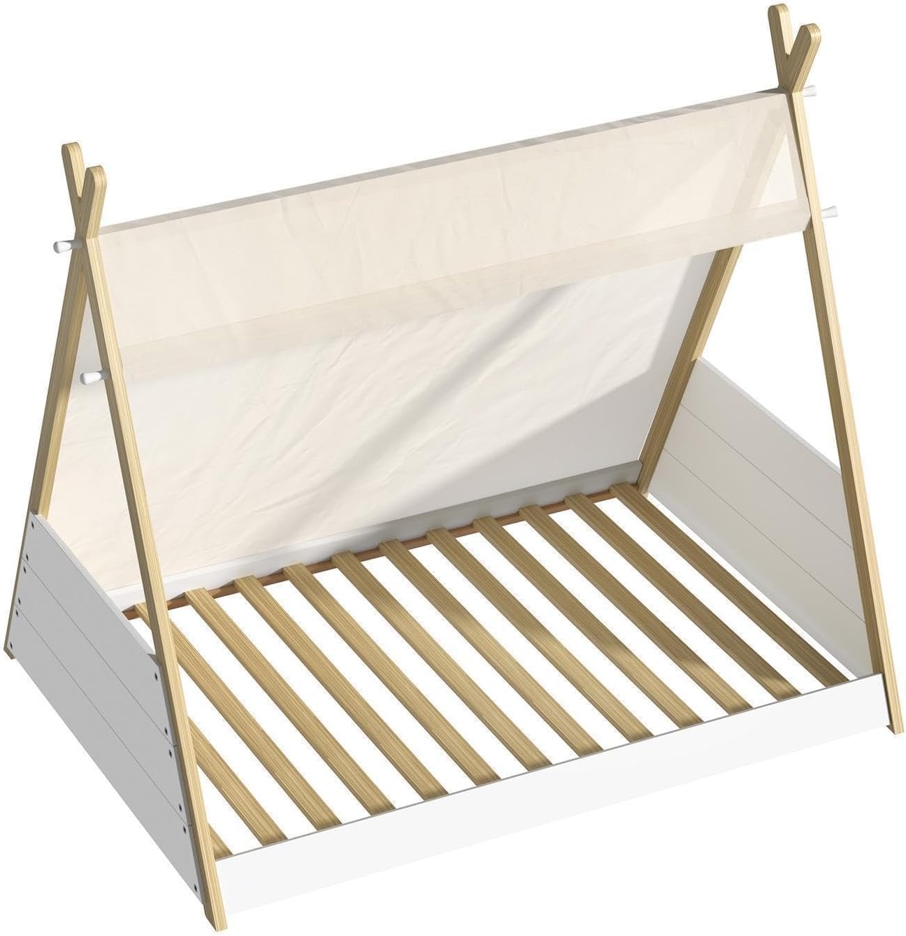 Oikiture Kids Bed Frame Single Size Bed Wooden Timber Mattress Platfrom