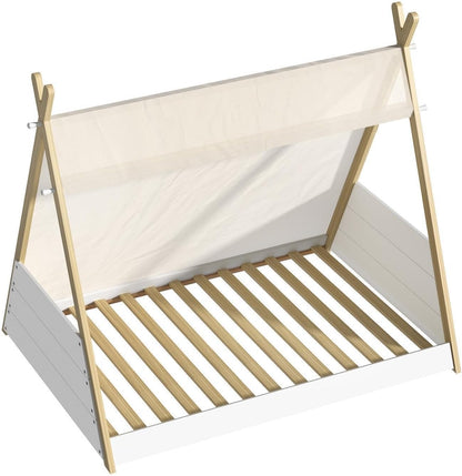 Oikiture Kids Bed Frame Single Size Bed Wooden Timber Mattress Platfrom
