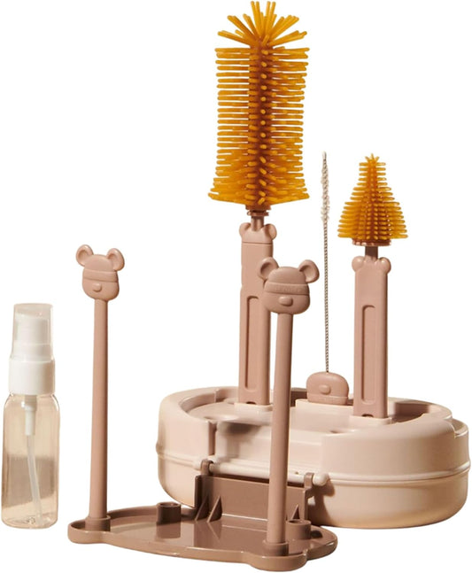 Baby Bottle Brush, Portable Cleaner Kit, 3.35in Nipple & Straw, Washing Tool Pipes, Food Boxes Set for Tumblers, Drinking Glasses, Essential Cleaning Accessories