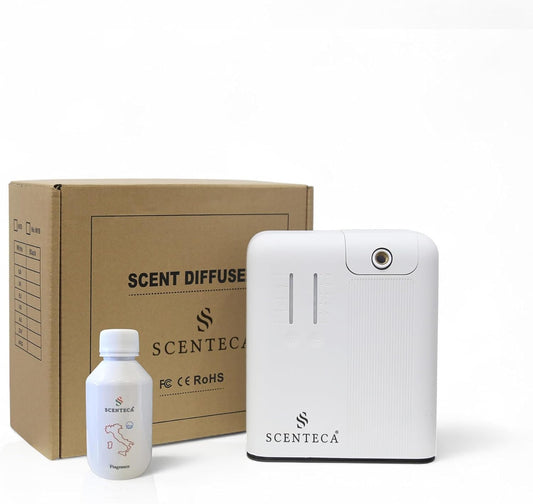 SCENTECA® AD-P2 Fragrance Diffuser for Home and Commercial Use Mist, Connectable Hvac, Coverage up to 70 m², 100ml Fragrance Included "Summer Scent"