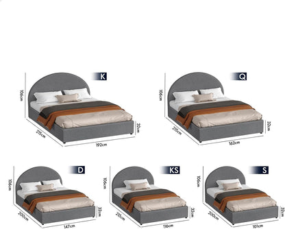 ALFORDSON Single Size Bed Frame with Padded Headboard, Gas Lift Bed Frame with Storage, Grey Fabric