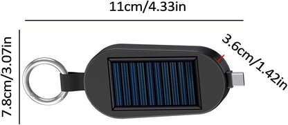 Portable Solar Bank - Compact Type C Charger, Wireless Keychain Charger | 3000mah Mini Battery Pack with Solar Panel, Outdoor Watch Mobile Phone Camping Hiking Travel Use