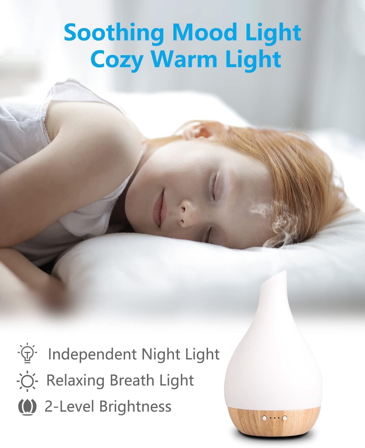SOICARE Glass and Bamboo Ultrasonic Essential Oil Diffuser lamp, Eco-Friendly, Glass and Bamboo Aroma Diffuser, 4 Timers with Auto Off Function, Suitable for Home and Office, Ultra-Quiet 180 ml.