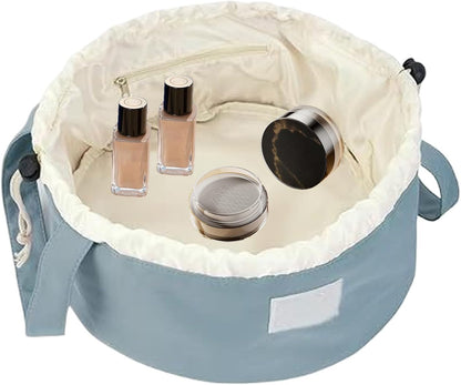 Large Capacity Makeup Organizer Pouch - Travel Cosmetic Bag for Women | Multipurpose Waterproof Makeup Case for Brushes, Toiletries, Jewelry, Cell Phone, and Accessories, Compact Beauty, Sapphire