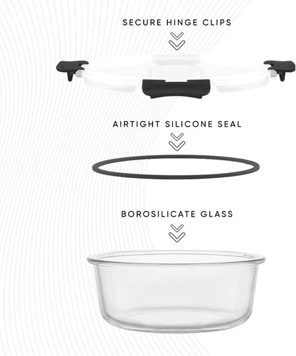 JoyJolt JoyFul 24pc(12 Airtight, Freezer Safe Food Storage Containers and 12 Lids), Pantry Kitchen Storage Containers, Glass Meal Prep Container for Lunch, Glass Storage Containers with Lids