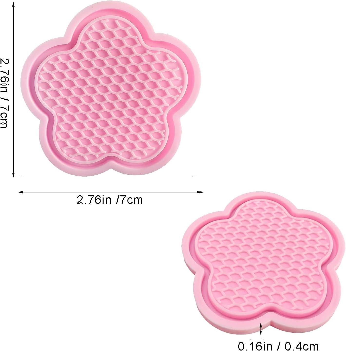 MAEZOE 4-Pack Car Cup Coaster, Universal Auto Non-Slip Cup Holder Embedded in Ornaments Silicone Coaster, Car Interior Accessories (Pink)