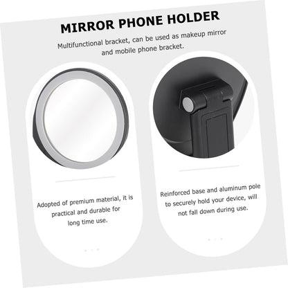 CHILDWEET Adjustable Mobile Phone Holder Desk Phone Stand Mirror Folding Design Compact for Travel for Live Streaming Entertainment
