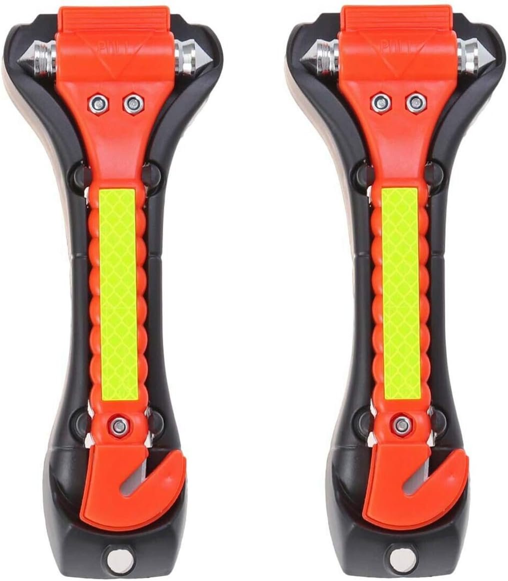 Escape Tool 2 Pack for Car, Auto Emergency Safety Hammer with Car Window Glass Breaker and Seat Belt Cutter