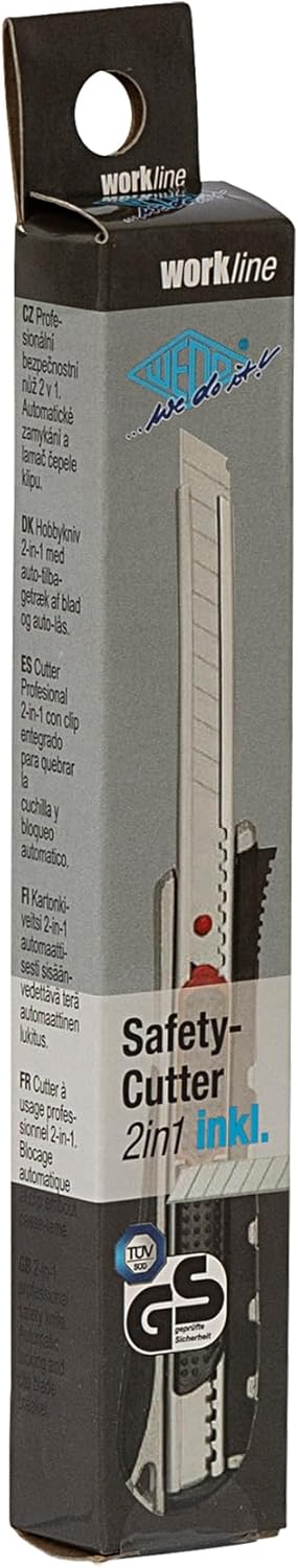 Wedo Safety 0787009 Cutter 9 mm 2 in 1 TÜV Certified