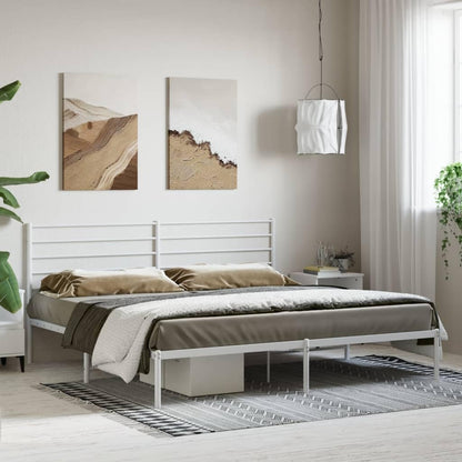Lechnical Giroletto con Testiera Metallo Bianco 183x213 cm,Mobili,Letti e Accessori,Letti e telai per Letti