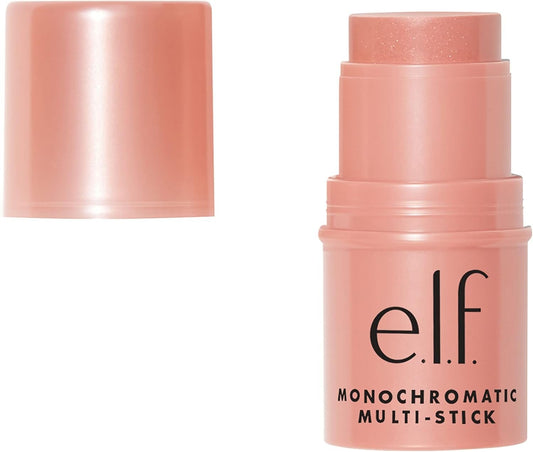 e.l.f. Monochromatic Multi Stick, Luxuriously Creamy & Blendable Color, For Eyes, Lips & Cheeks, Glistening Peach, 0.17 Oz (5 g)
