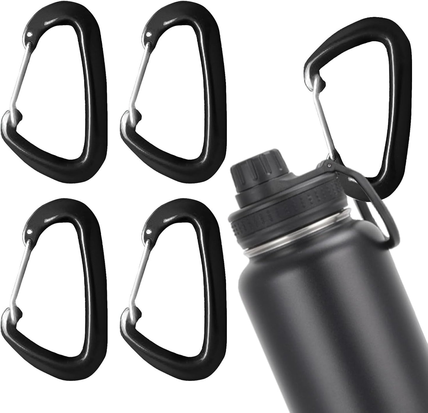 Carabiner Clip, D Shaped Spring Hook, Small Carabiners, Camping Accessories Buckle, Multipurpose Outdoor Gear for Hiking, Climbing, Backpacking, and Adventure Activities, Aluminum