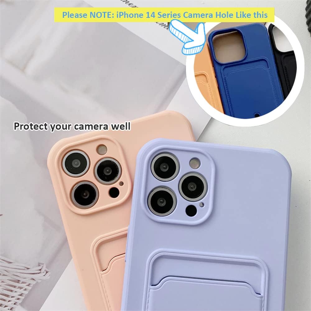 JIATAY for iPhone 11 Pro Phone Case with Card Holder [Slim + Protective] Silicone Phone Case iPhone 11 Pro Wallet Case for Women Men (Purple Blue)
