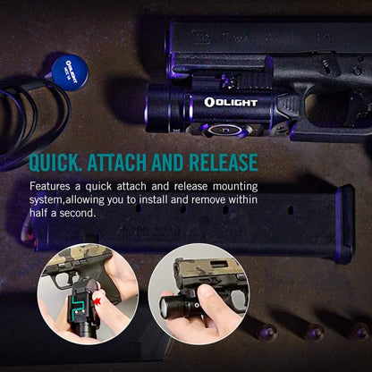 OLIGHT PL-PRO Valkyrie 1500 Lumens Rechargeable Tactical Flashlight with Strobe, Rail Mount Light with NW LED, Weaponlight Powered by Battery with Max Throw 280 Meters (Black)