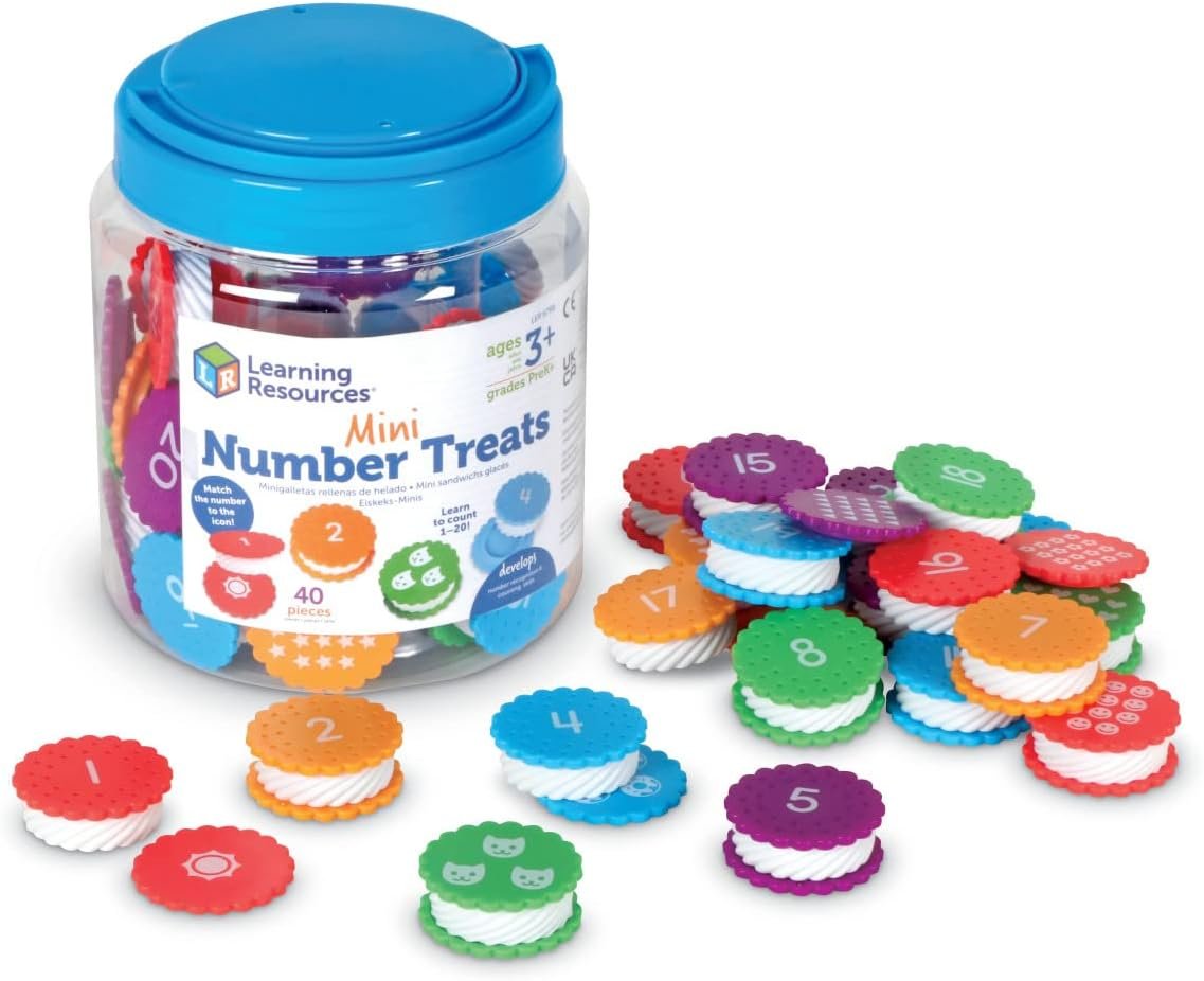 Learning Resources Mini Number Treats, 40 Pieces, Ages 3+, Cookies Toys, Counting, Colors, Learning & Education Toys, Montessori Toys for Kids, Baby & Toddler Toys