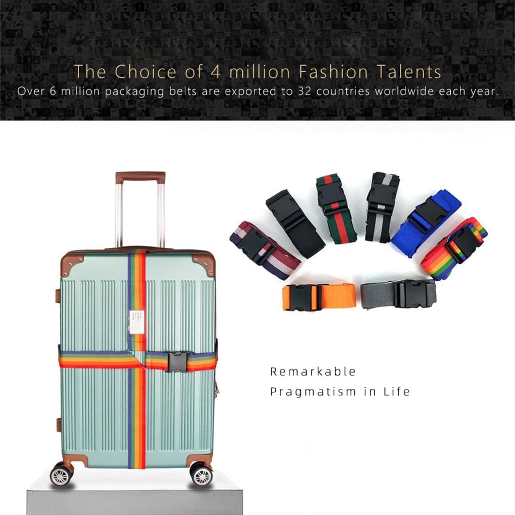 Hi.FANCY 3pcs Straps to Travel Luggage Straps 3pieces Luggage Security Straps Suitcases Straps Luggage Straps Suitcases to 34, Orange, 5cm*200cm
