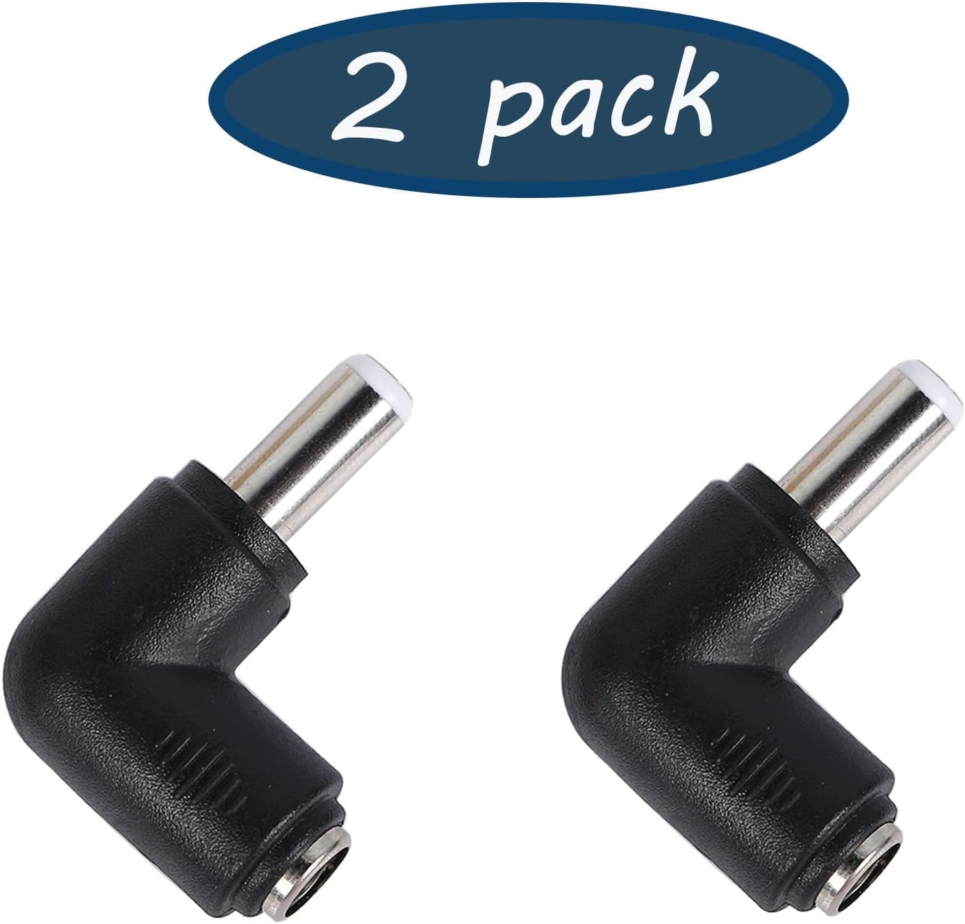 QIANRENON 90 Degree Angle DC5.5x2.5mm to 5.5x2.1mm Male to Female Adapter Converter Coupler 2pcs