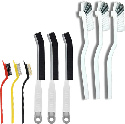 Guimertt Cleaning Brush, 9 Pcs Hard Bristle Crevice Cleaning Brush Set for Kitchen Bathroom Toilet Grout Bottle Gap Window Tracks, Multifunctional Home Essentials Scrub Cleaning Tools