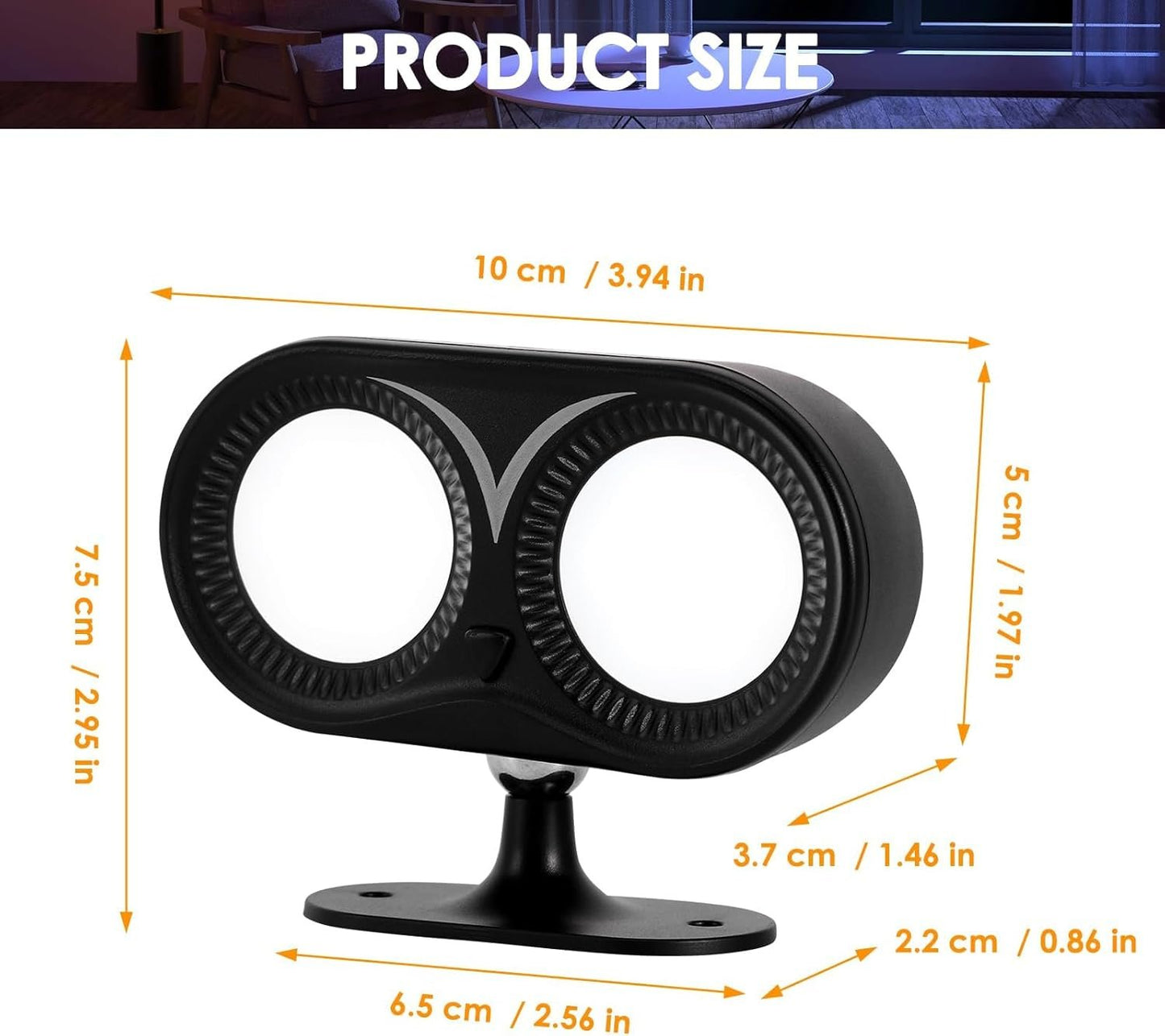 ZONJIE Upgrade LED Indoor Wall Light - Rechargeable Battery Indoor Wall Light with 3 Colour Modes and 3 Brightness Levels, 360Â° Rotating Wireless Wall Spotlight Indoor