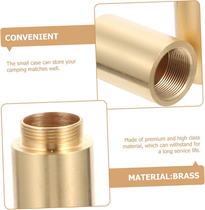 Sosoport 2pcs Match Carrier Match Storage Case for Camping Hiking Outdoor Sturdy Brass Sealed Lid