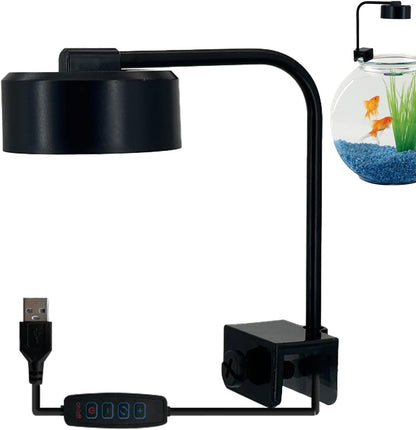LED Aquarium Light, Saltwater Fish Tank Lamp, 6.1x2.36x5.35 inches 3 Smart Modes with Adjustable Brightness, 360 Degree Adjustable Lighting for Marine Habitat Use