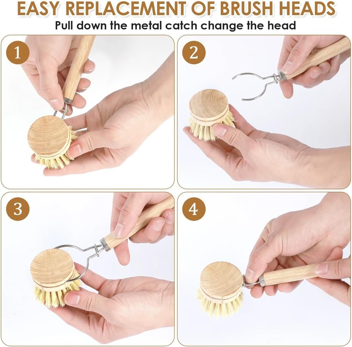 5 pcs Kitchen Brush Set| Valuable Cleaning Tool Kit| Plastic-Free & Eco-Friendly Products| Gift for Women Mom
