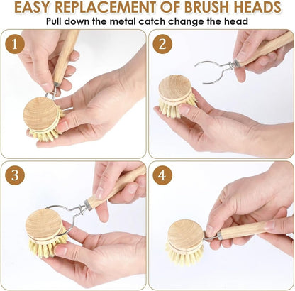 5 pcs Kitchen Brush Set| Valuable Cleaning Tool Kit| Plastic-Free & Eco-Friendly Products| Gift for Women Mom