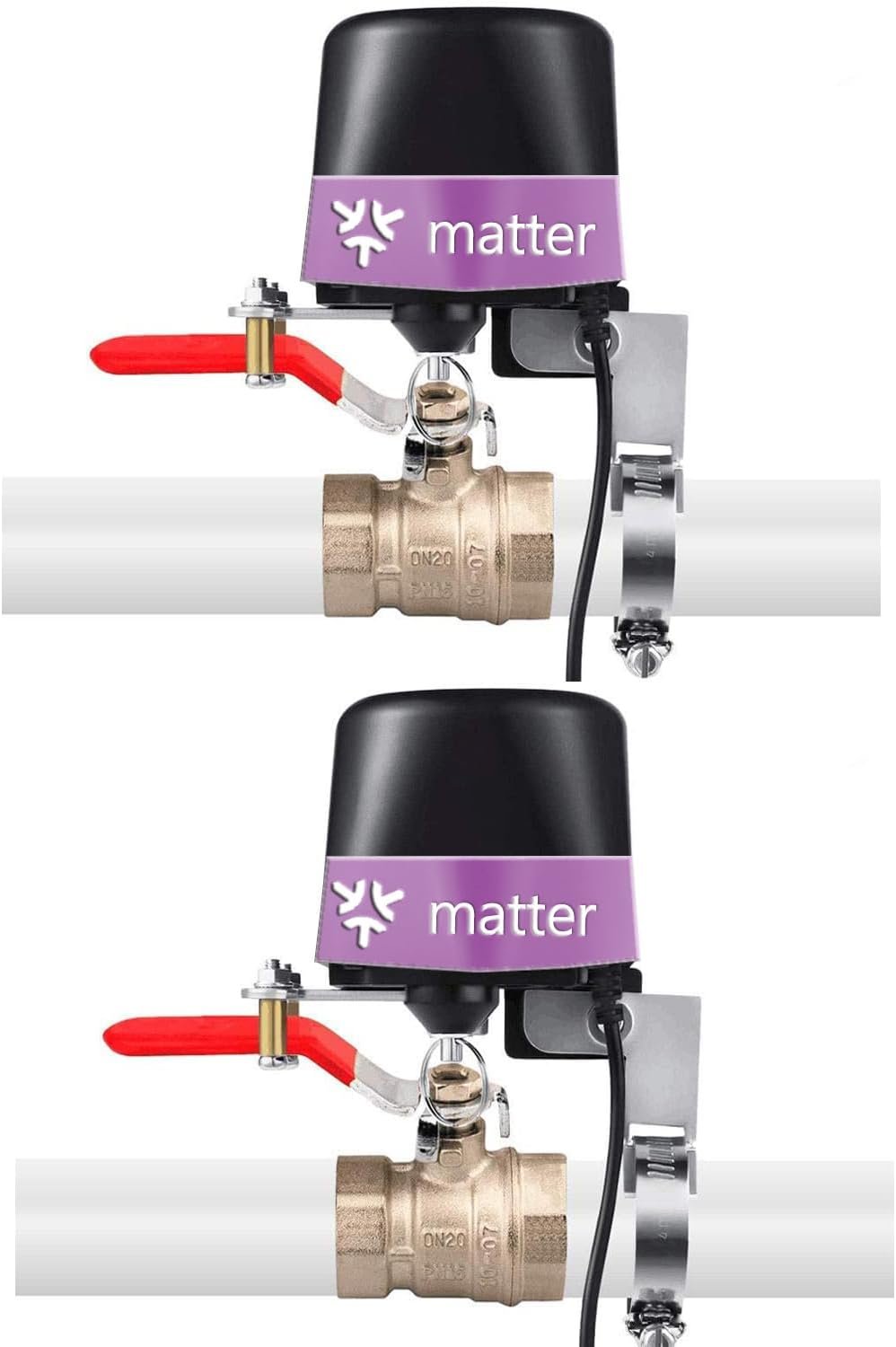 UseeLink Smart Matter Water/Gas Valve,Compatible with Alexa and Google Assistant,Application Program iOS/Android-2 Pack