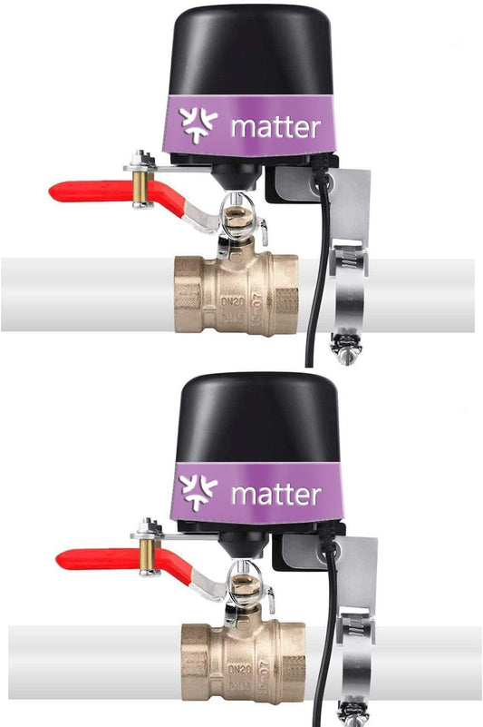 UseeLink Smart Matter Water/Gas Valve,Compatible with Alexa and Google Assistant,Application Program iOS/Android-2 Pack