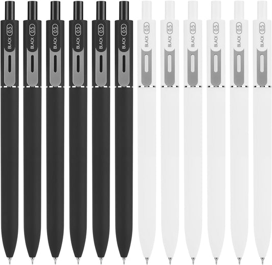 Gel Pens 0.5mm 12 PCS Office Desk Accessories, Nurse School Supplies, Aesthetic Fine Point Pen Cute Black Ink Pens, Smooth Writing Stationery, Journal Work Essentials for Women Men, Teen Girl Gifts