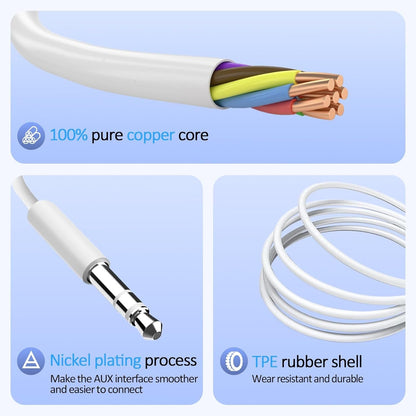 Oblinple Aux Cord for iPhone, 3.5mm Male Auxiliaire Cable Audio Jack Adapter, 3.3FT Auxiliary Cable for Car Home Stereo, Speaker, Headphone Jack Cable for iPad, iPhone 14 Pro 13 12 11