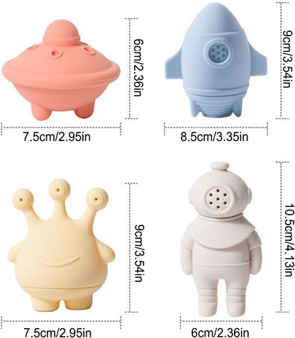 Kids Bath Toys, Silicone Sensory Toys, Detachable Pool Accessories, Soft Water Shower Fun, Bathtub Learning Tools, Outdoor Travel Play Set, Party Present for Child