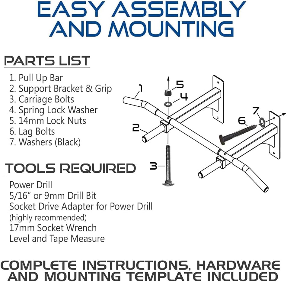 Ultimate Body Press Wall Mount Pull Up Bar