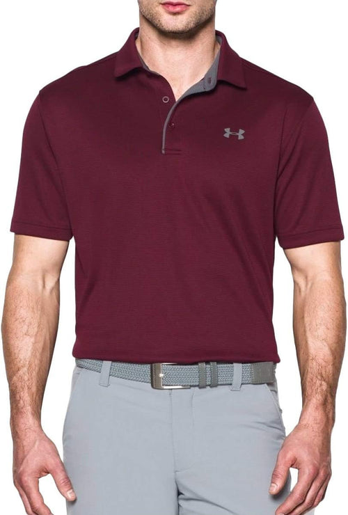 UNDER ARMOUR mens Tech Golf Polo ,(691) Chestnut Red / Pitch Gray / Pitch Gray,XX-Large Tall