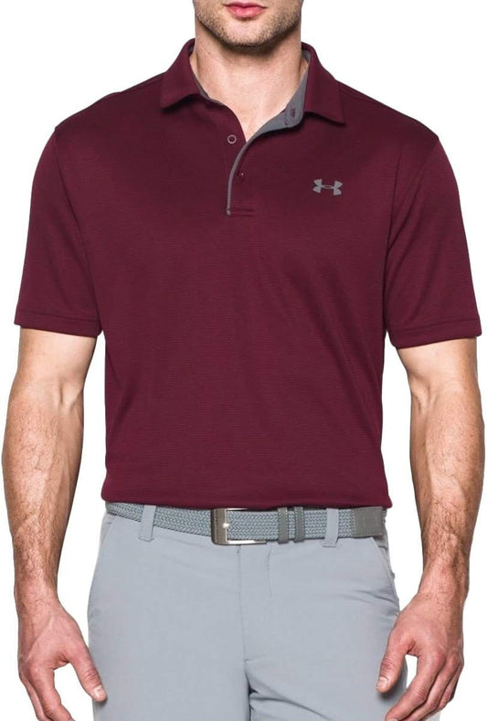 UNDER ARMOUR mens Tech Golf Polo ,(691) Chestnut Red / Pitch Gray / Pitch Gray,XX-Large Tall