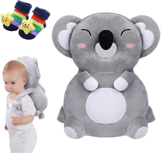 Baby Anti Falling Hat Back Protector Cushion Backpack,Toddler Baby Walking Protection Safety Pads, Adjustable Infant Cushion Backpack for Baby Walkers, Age 5-26 Month (Gray)