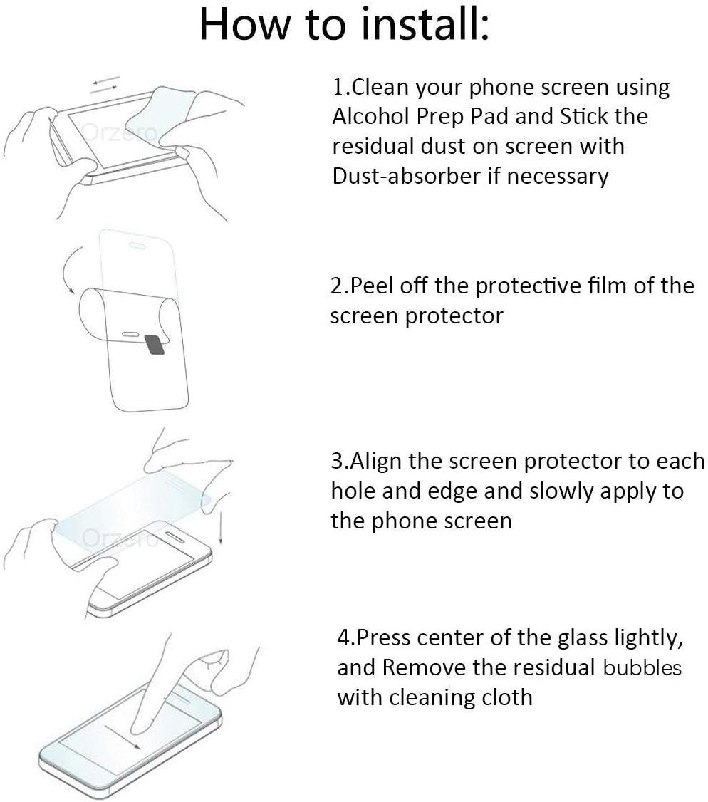 (3 Pack) Orzero Compatible for UMIDIGI G9 5G / G9A / G9C / G9T Tempered Glass Screen Protector, 2.5D Arc Edges 9 Hardness High Definition Bubble-Free